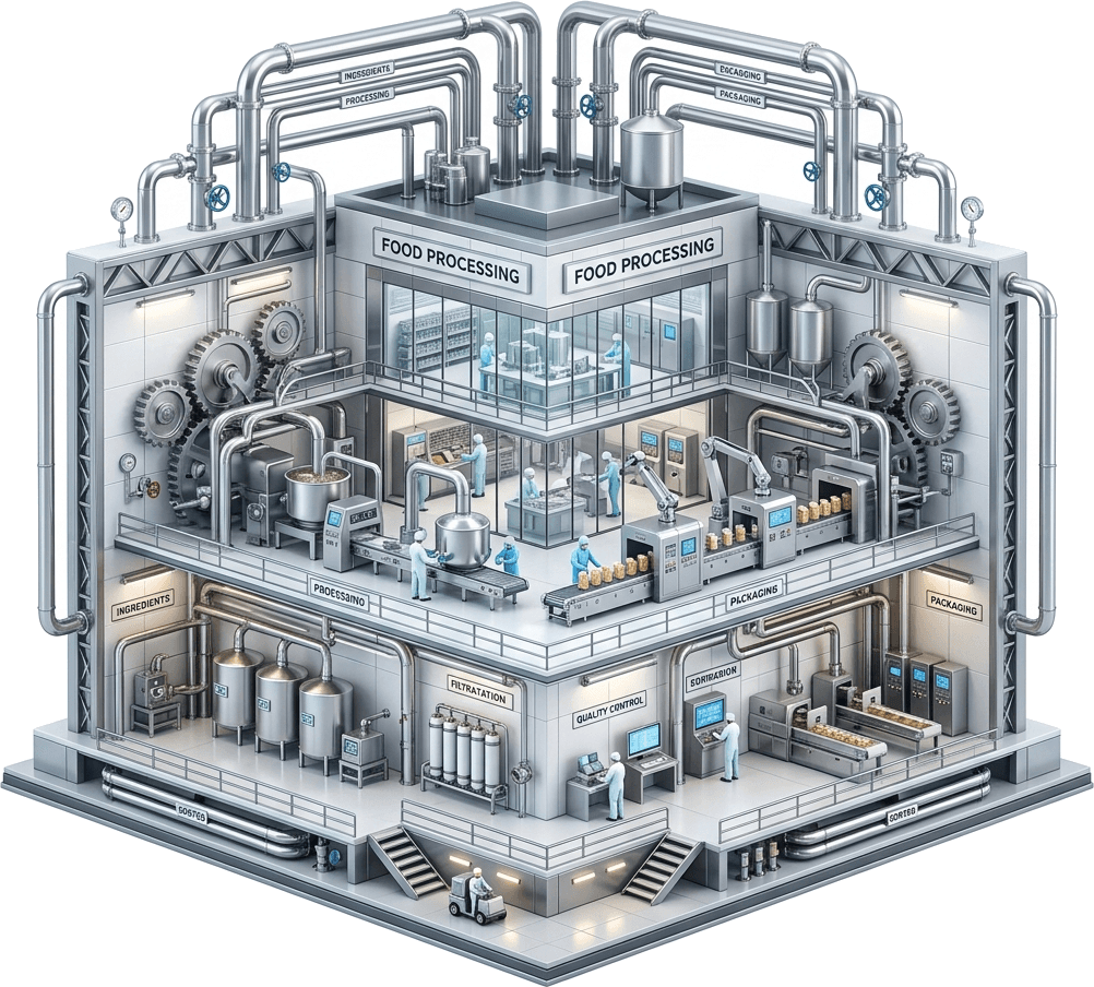 TURNKEY PLANT DESIGN & INFRASTRUCTURE Illustration TURNKEY PLANT DESIGN & INFRASTRUCTURE - Capability Illustration